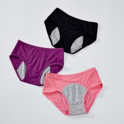 image-Women's High Waist Period Panties 8XL Nylon Black