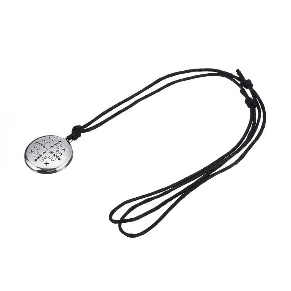 image-Foreign trade fashion hot sale manufacturers wholesale trend personality all-match couple models round card wax rope cross chain alloy necklace