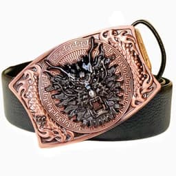 image-Men's Belt Knife - Trendy PU Leather, Alloy Buckle, 130cm