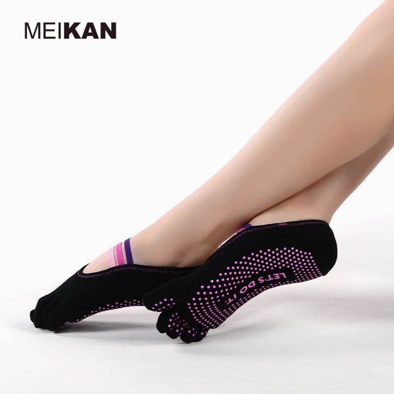 image-Yoga Socks - Colorful Gradient, Non-Slip, Aerobics