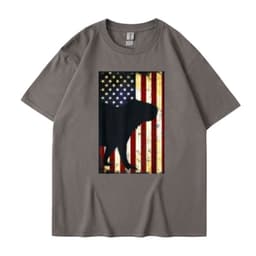image-Men's Cartoon T-Shirt Dark Gray Cotton Short Sleeve