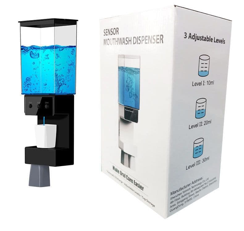 image-Intelligent Induction USB Mouthwash Dispenser - Black 400mL Built-in 1200mAh