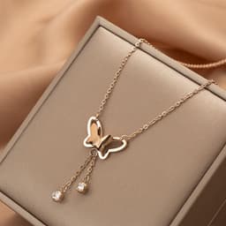 image-Titanium Steel Diamond Necklace - Women's Clavicle Chain