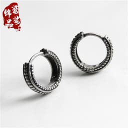 image-PS796 Titanium Steel Retro Earrings Men Women