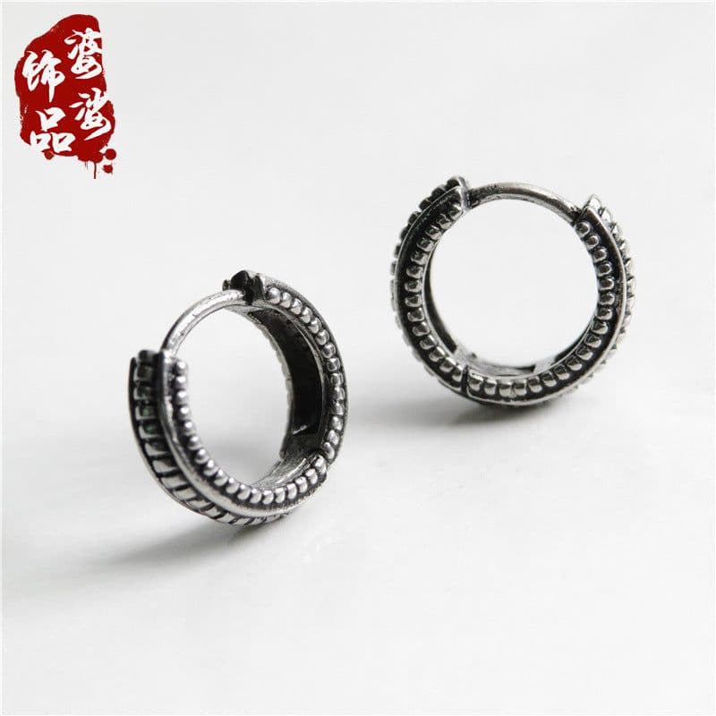 image-PS796 Titanium Steel Retro Earrings Men Women