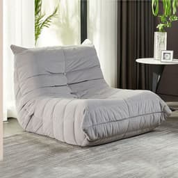 image-Ochao Yellow Velvet Lazy Sofa - Modern 66x50cm