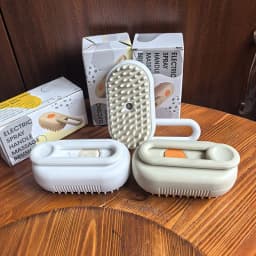 image-Pet Spray Brush - Cat Dog Massage Comb White