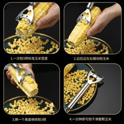image-Stainless Steel Corn Peeler - Kernel Separator