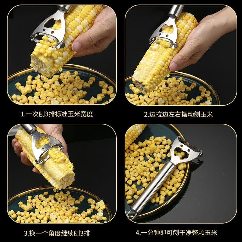 image-Stainless Steel Corn Peeler - Kernel Separator