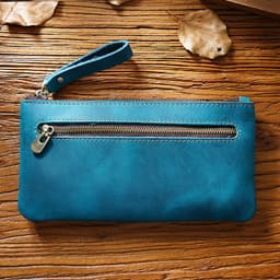 image-Retro Crazy Horse Leather Zipper Pen Bag Large Capacity Portable --- (57 characters)