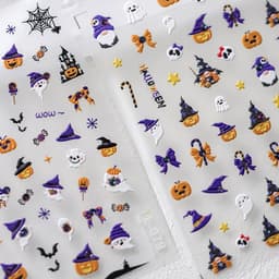 image-tensor Halloween Pumpkin Nail Stickers Diamond Series