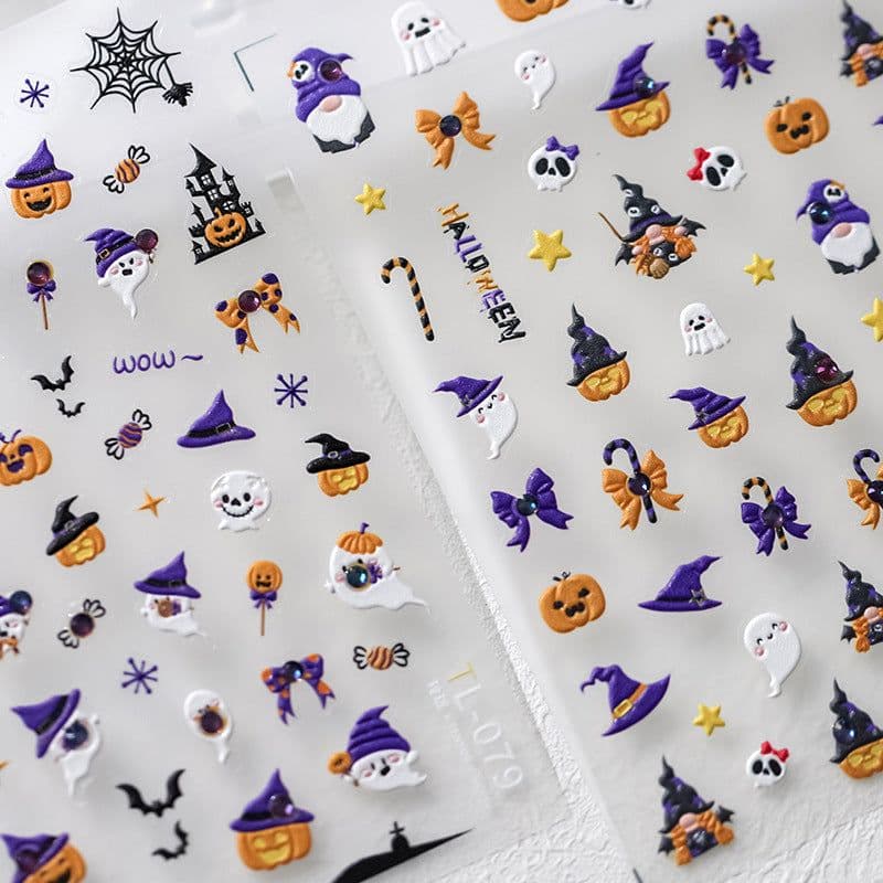 image-tensor Halloween Pumpkin Nail Stickers Diamond Series
