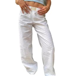 image-Boli Family Women's Striped Casual Pants - Pink High Waist