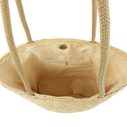 image-Straw Shoulder Bag Women - White Bucket Woven