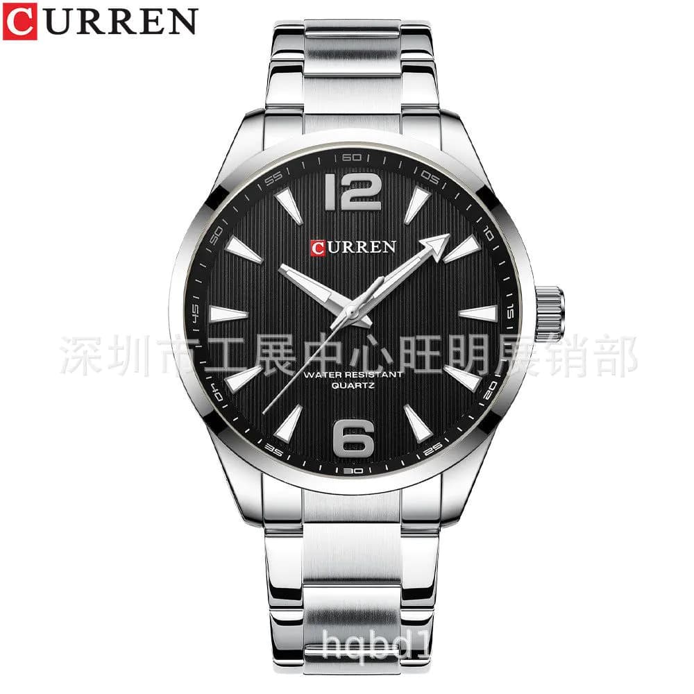 image-Curren 8434 Mens Waterproof Watch Large Dial Business