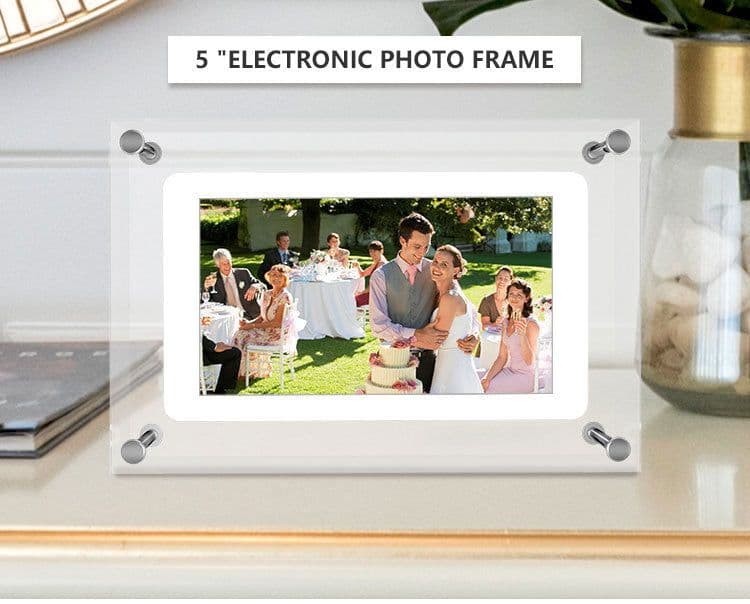 image-Amaboo 5-inch Acrylic Photo Frame - HD Video Player Transparent 2GB Storage
