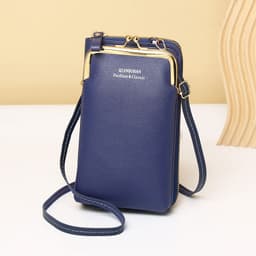 image-Messenger Bag Mobile Phone Bag Ladies Shoulder Bag Candy Color Mini Small Bag Vertical Ladies Clutch Bag Ladies Long Wallet