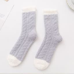 image-Coral Velvet Winter Warm Thickened Cat Socks for Women - Blue Medium Tube