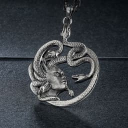 image-Medusa Snake Pendant Necklace - Copper Unisex Hip Hop