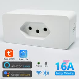 image-Tuya WiFi Smart Socket 16A Voice Timing Switch - Brazilian Socket