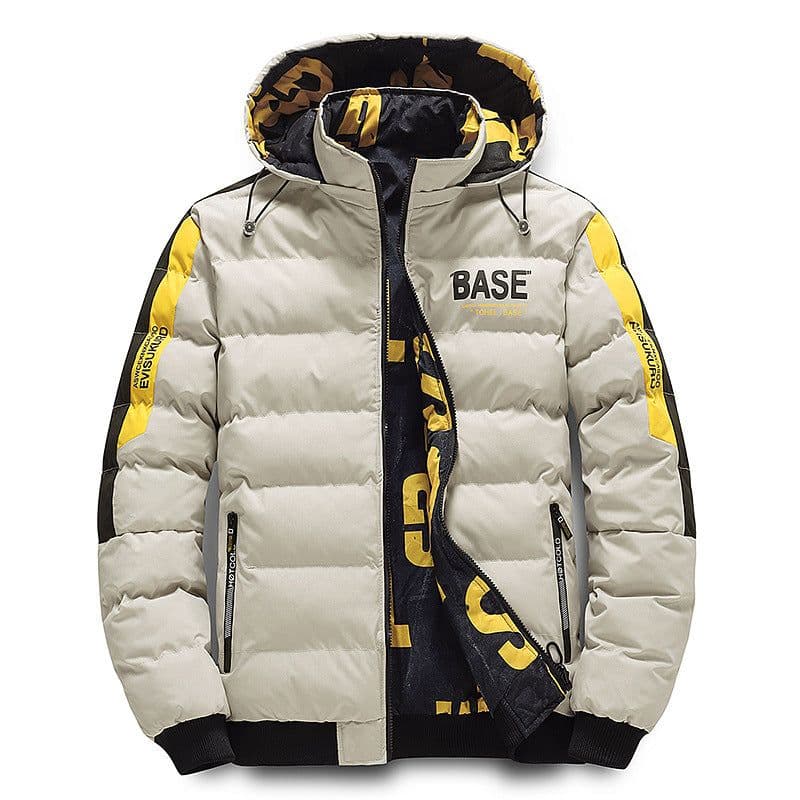 image-Men's Winter Cotton Puffer Jacket - Black Hooded 5XL
