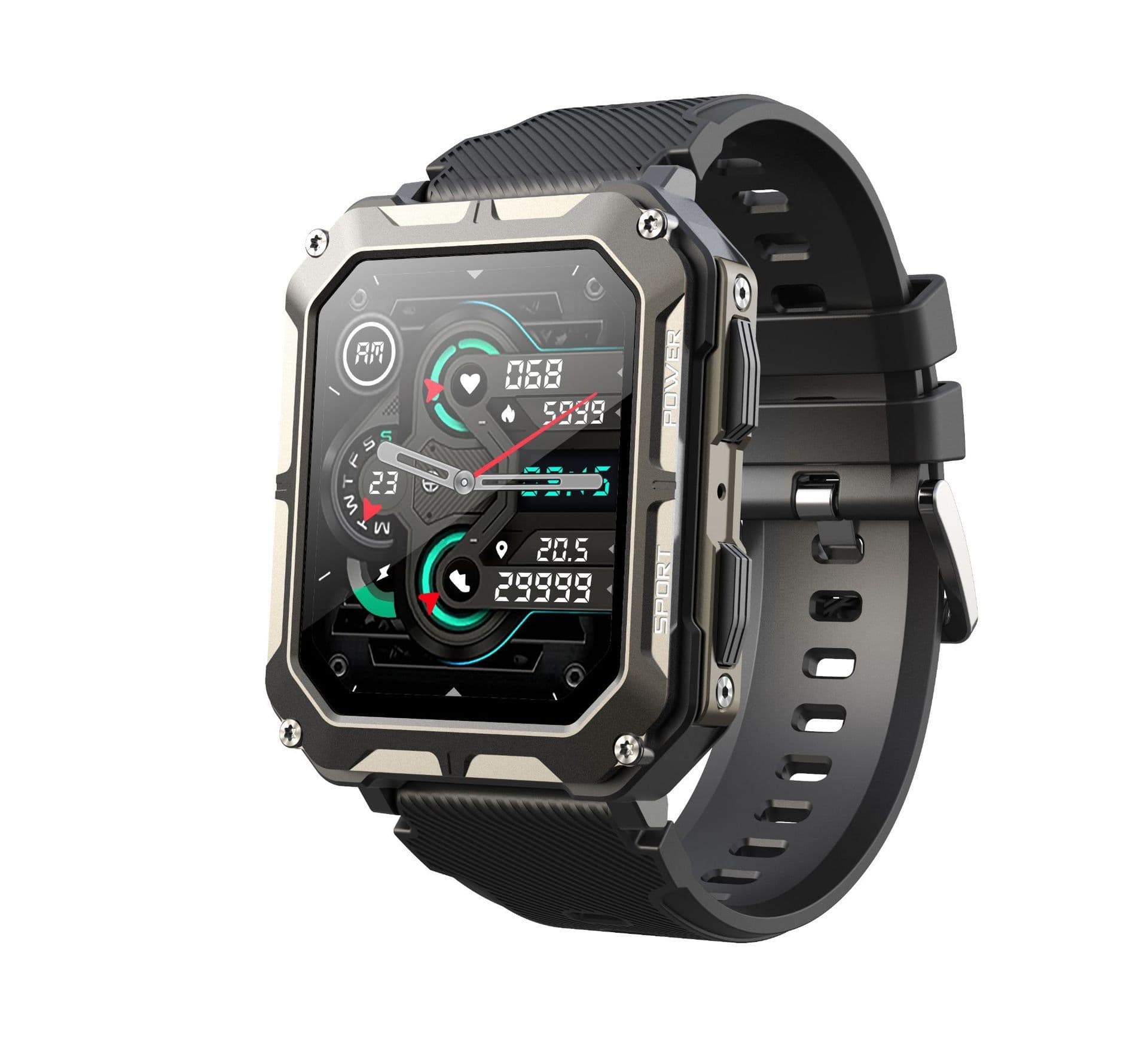 image-New C20pro Waterproof Smart Watch - Black, Multi-Sport, Step Count