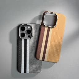 image-Suitable iPhone 15 Pro Max Kevlar Case - Carbon Fiber Pattern