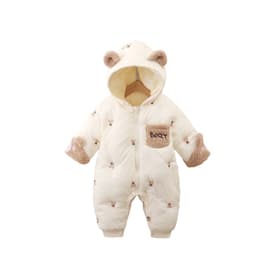 image-Baby Winter Jumpsuit - White Hooded 90cm