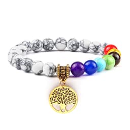 image-European and American cross-border foreign trade creative 8mm bead bracelet Volcanic lava hand string wooden beads alloy tree of life pendant