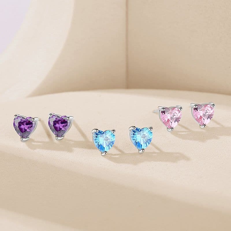 image-Xiaohongshu with the same style of love zirconium earrings female heart-shaped earrings silver needle ins wind ear jewelry live source wholesale