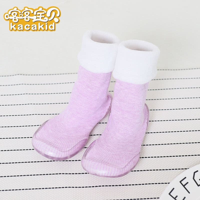 image-Anti-slip children's indoor shoes, baby floor shoes, outdoor rubber-soled children's shoes, toddler shoes, terry winter shoes and socks