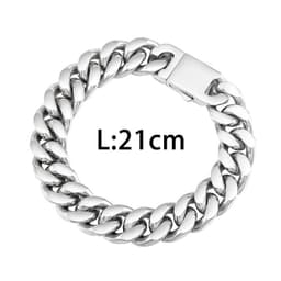 image-Cross-border supply European and American punk heavy motorcycle style men's domineering 14mm polished titanium steel Cuban chain bracelet spot