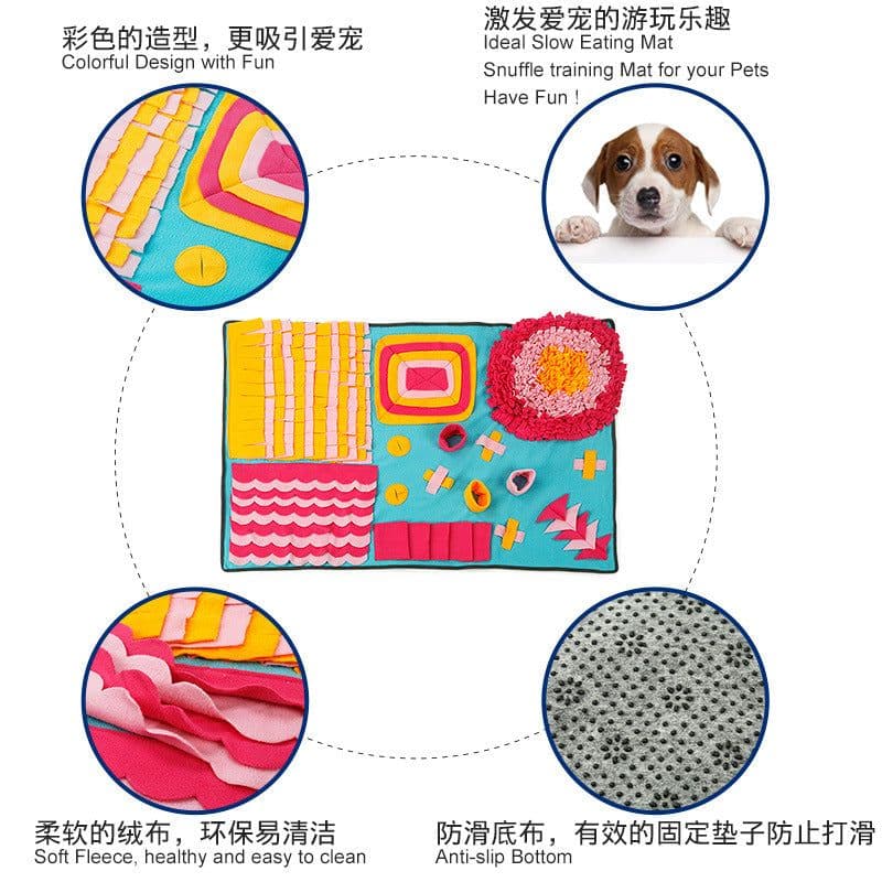 image-Dolemi Colored Pet Sniffing Pad Puzzle Slow Food Training Dog Toy Tibetan Food Relieves Boredom Outdoor Pet Supplies