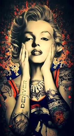 image-One color watercolor geometric woman classic actress Marilyn Monroe mural paintings HD frameless painting core generation