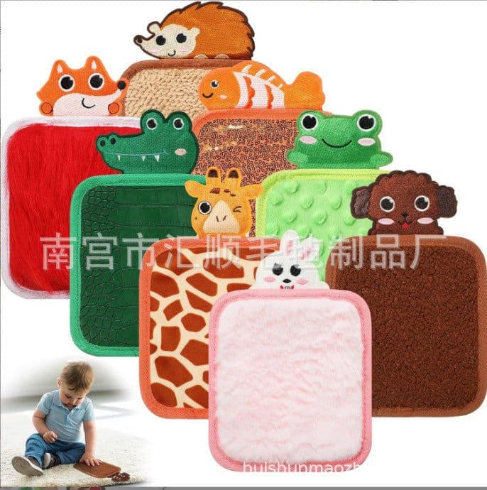 image-Autistic infants and young children hand-eye exercise early education puzzle animal skin cognitive texture hair touch sensory mat