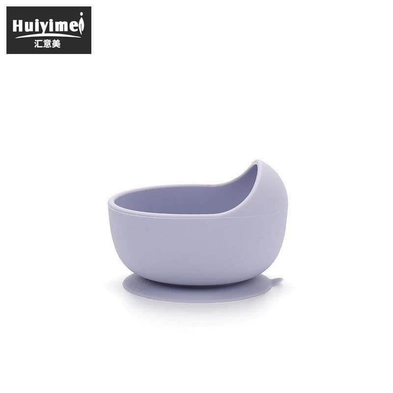 image-Leida Silicone Baby Bowl Set - Purple Anti-Fall Spoon Included