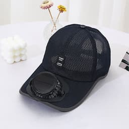 image-Summer Breathable Mesh Hat Solar Fan Sun Protection