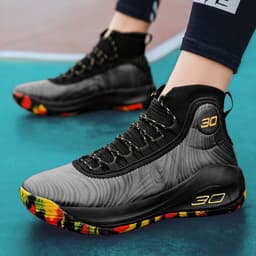 image-Men's High-Top Basketball Shoes - White Combat Boots Sneakers 36-45