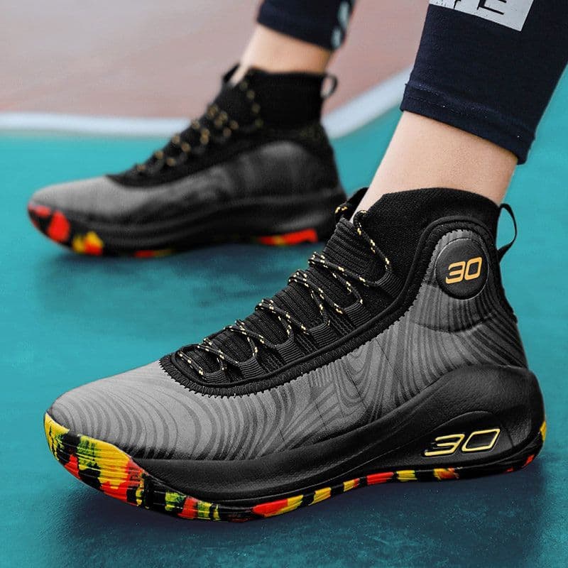 image-Men's High-Top Basketball Shoes - White Combat Boots Sneakers 36-45