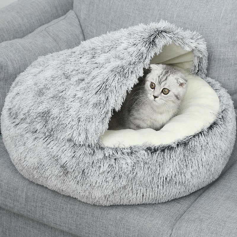 image-Winter Warm Cat Nest Plush Pet Bed Deep Sleep Dog House