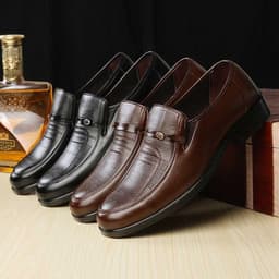 image-Outback 8037 Men's Business Leather Shoes - Brown, Size 44