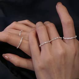 image-Sparkling ring full body 925 sterling silver starry ring ring ins temperament fashion net red ring tail ring