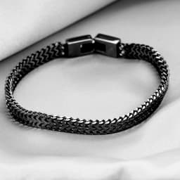 image-Trendy Hip-Hop RapHap Steel Snake Chain Bracelet - Titanium Steel