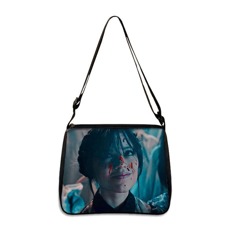 image-Cross-border Adams family Wednesday addams ladies shoulder bag niche armpit bag fashion handbag