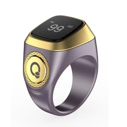 image-Smart Bluetooth Ring - Iqibla Zikr Tasbeeh, 0-9999 Count, 22mm Black/Gray