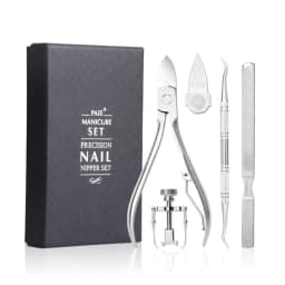 image-Baiyi Nail Clipper Set - Stainless Steel 5-Piece Gray
