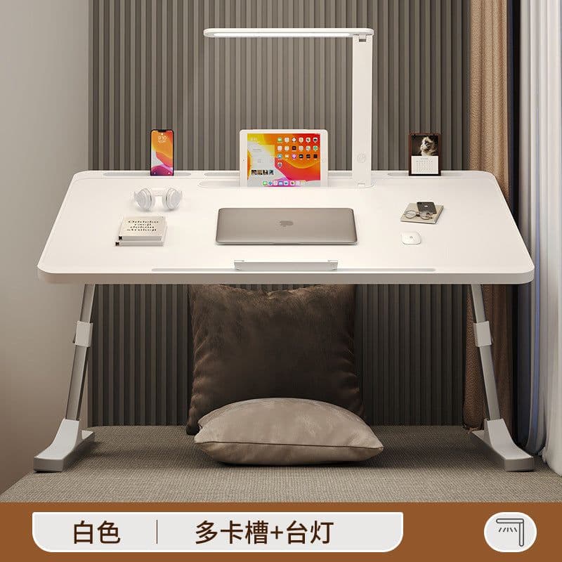 image-Small table with desk lamp foldable lift bed desk student writing bay window bedroom dormitory bed computer desk