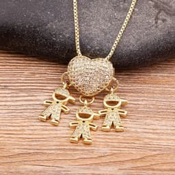 image-Children's Number Pendant Necklace - 18k Gold Plated Copper
