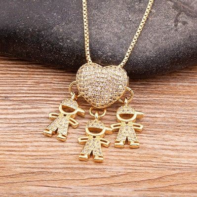 image-Children's Number Pendant Necklace - 18k Gold Plated Copper