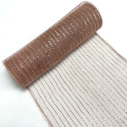 image-Christmas Wire Mesh Packaging - Red & White Strips 26cm x 10yds